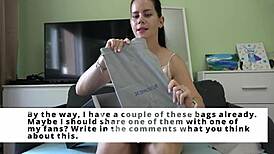 Anna unpacked the xspacecup masturbator and tested it with a footjob
