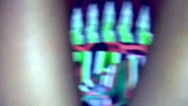 the creamy pussy of a kinky ebony slut gets filled with cum from a big black cock in a wild hookup