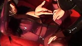 Rubberdoll Dominates with Strapon Pounding Jewell Marceau Hard in Shiny Latex Catsuits and Bondage