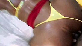 Sexy woman begs daddy to fuck her big black cock.