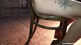 Busty babe TIED and VIBED in bondage submission with big tits