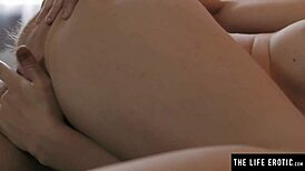 cute sexy blonde has her hairy pussy spanked while masturbating in lingerie