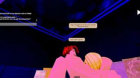 Stepmom sucks the cock of her stepson while his father works on Roblox.