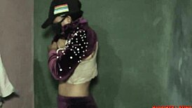 horny african babe masturbates with dildo in missionary