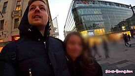 Cute petite teen Jamie Young rides big cock in Budapest for her Hungarian sex vlog.