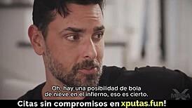 Two guys double penetrate hot blonde spanish sub 🔥