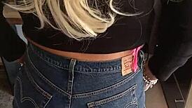 I am wearing sexy shorts with tan lines