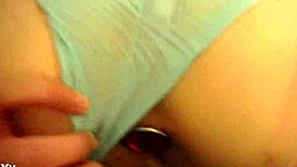 She bends over for a quickie with butt plug and cute panties