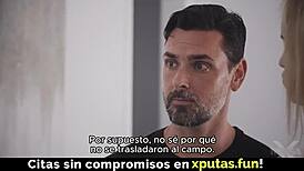 Two guys double penetrate hot blonde spanish sub 🔥