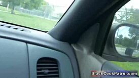 Horny slut cops blow and bang black dudes during arrest, interracial action with big cocks.