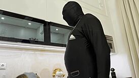 sexy shaved pussy ai butler serves and cums in parody