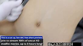 michelle anderson bent over for doctor in latex backstage