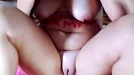 Intense vaginal scissoring with ripped clothes