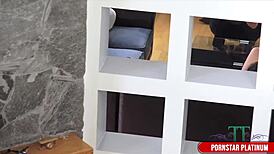 Blazing brunette tiffany tyler drains big dick james deens warm milk in close-up