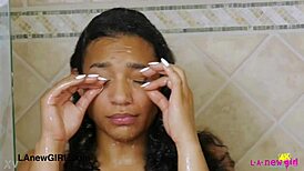 Sexy latina model showers for me