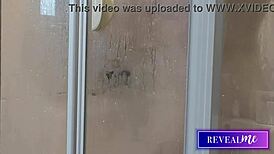 i'm a hot italian milf playing with tits and pussy in shower