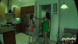 Brunette Riley Reid In Lingerie With Blonde.