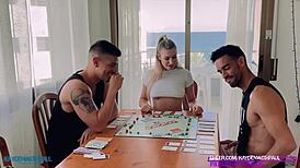 Two Big Cocks Fuck Me To Pay Monopoly Debts!