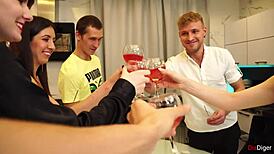 i-i saw these students partying on new year's and they just fucked in a wild group sex session