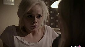 foster couple seduces shy blonde teen with small tits