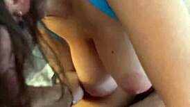 Stepdaughter gives blowjob and handjob to step daddy at home