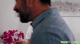 busty blonde teen summer vixen prepares tommy pistol for nuru massage.