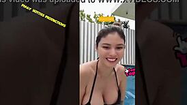 ana jalandoni shows off in bikini and downblouse