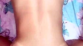 Latina girlfriend bent over for doggystyle creampie