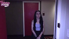 Nasty brunette Lily Thot got anal creampied by Seth Brogan on bed while riding cowgirl.