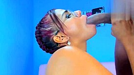 these two horny girls are swallowing a big cock so sloppy