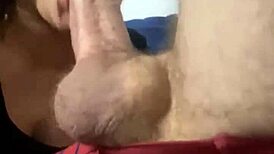 babe sucks husband's big cock in monster blowjob