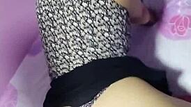 Fucking Brunette Latina in Thong Without Removing Skirt