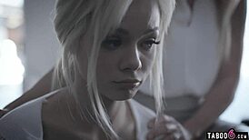 foster couple seduces shy blonde teen with small tits