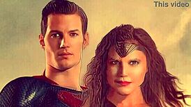 A Modern Justice League Blowjob in Fishnets and Corset