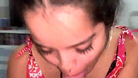 debora prado jerks off nicely before giving a deep, sloppy blowjob to big cock