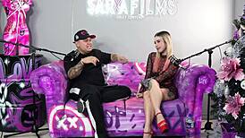 pornstar gets horny in interview and cums multiple times 😍