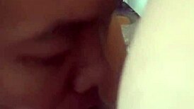 Asian babe deepthroats big cock!