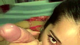 debora prado jerks off nicely before giving a deep, sloppy blowjob to big cock