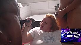 Julie Ginger takes monster cock in bathroom