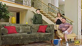 I banged her shaved pussy in front of the guard of honor, it was so hot