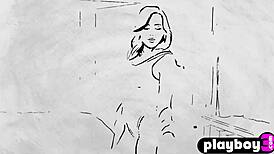 Manda Kay's erotic posing session with big ass and tits in ripped lingerie