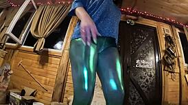 She gives deep blowjob and cum play on cameltoe