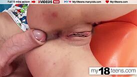 i watch this young babe masturbate, fuck pussy and ass, get oral creampie