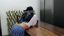 Old dirty-ass fucking a student who makes a pass at him and doesnt let the opportunity pass him by