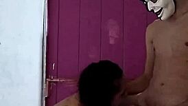 Cliente ficou com vergonha de gravar pro xvideos e colocou mascara