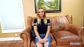 Skinny Brunette Stella 2 Masturbates Intensely, Then Sucks A Hard Big Boner Before Swallowing Cum In A Detailed Scene.