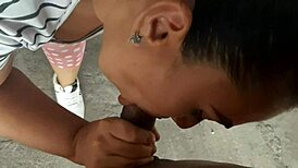 Stepmom surprises me with a blowjob in the parking lot