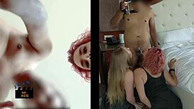 hardcore amateur interracial threesome rough deepthroat facefuck rimjob pissing blonde redhead