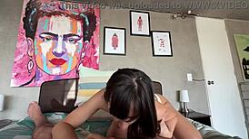 Amateur Step Daddy Plays with Monster Cock in POV Blowjob Before Mommy Returns