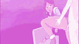 teacher gets anal assfucking and creampie in hentai anime scene with milf